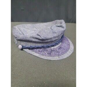 Authentic Greek Fisherman Cap Hat Mens 7-1/8 Blue Cotton Mariners Fiddler Greece